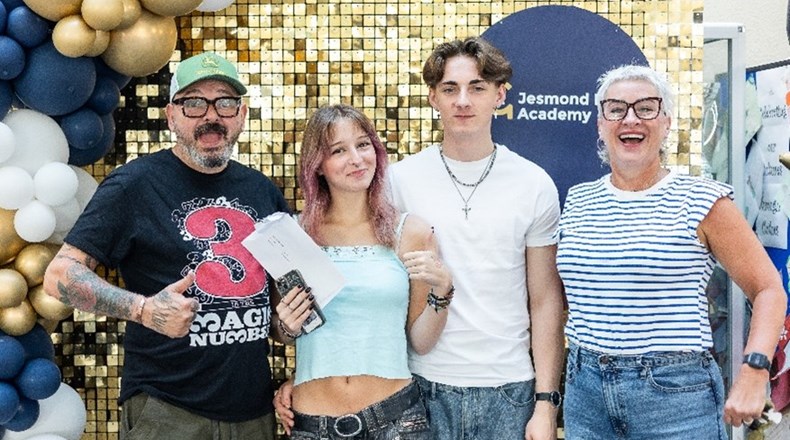 Beaming with pride, a family celebration of hard work and A-level success