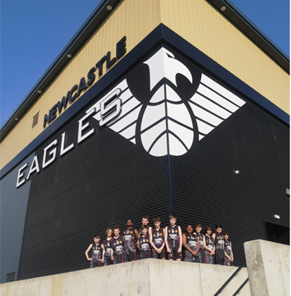 Jesmond Park Academy's U14s Boys Basketball Team at Eagles Arena