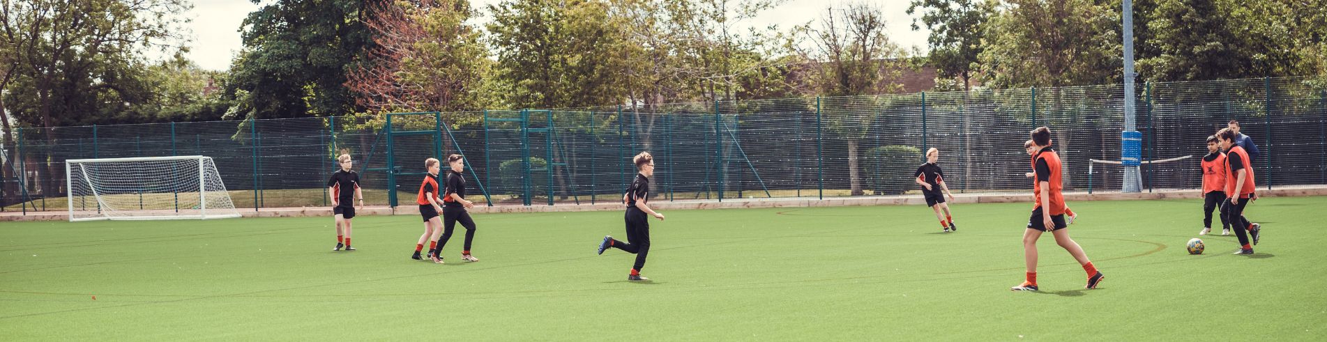 The School Day - Jesmond Park Academy students playing football on 3G pitch